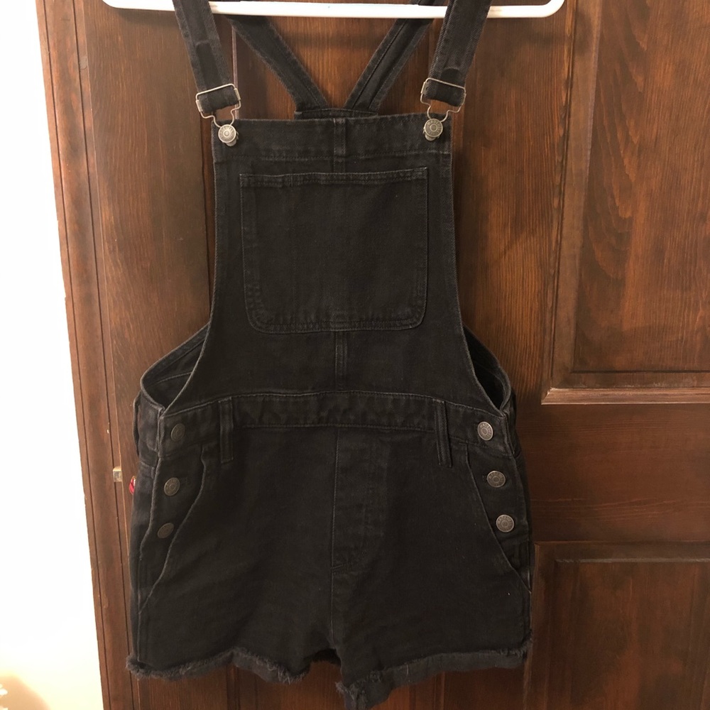 Black jean overalls